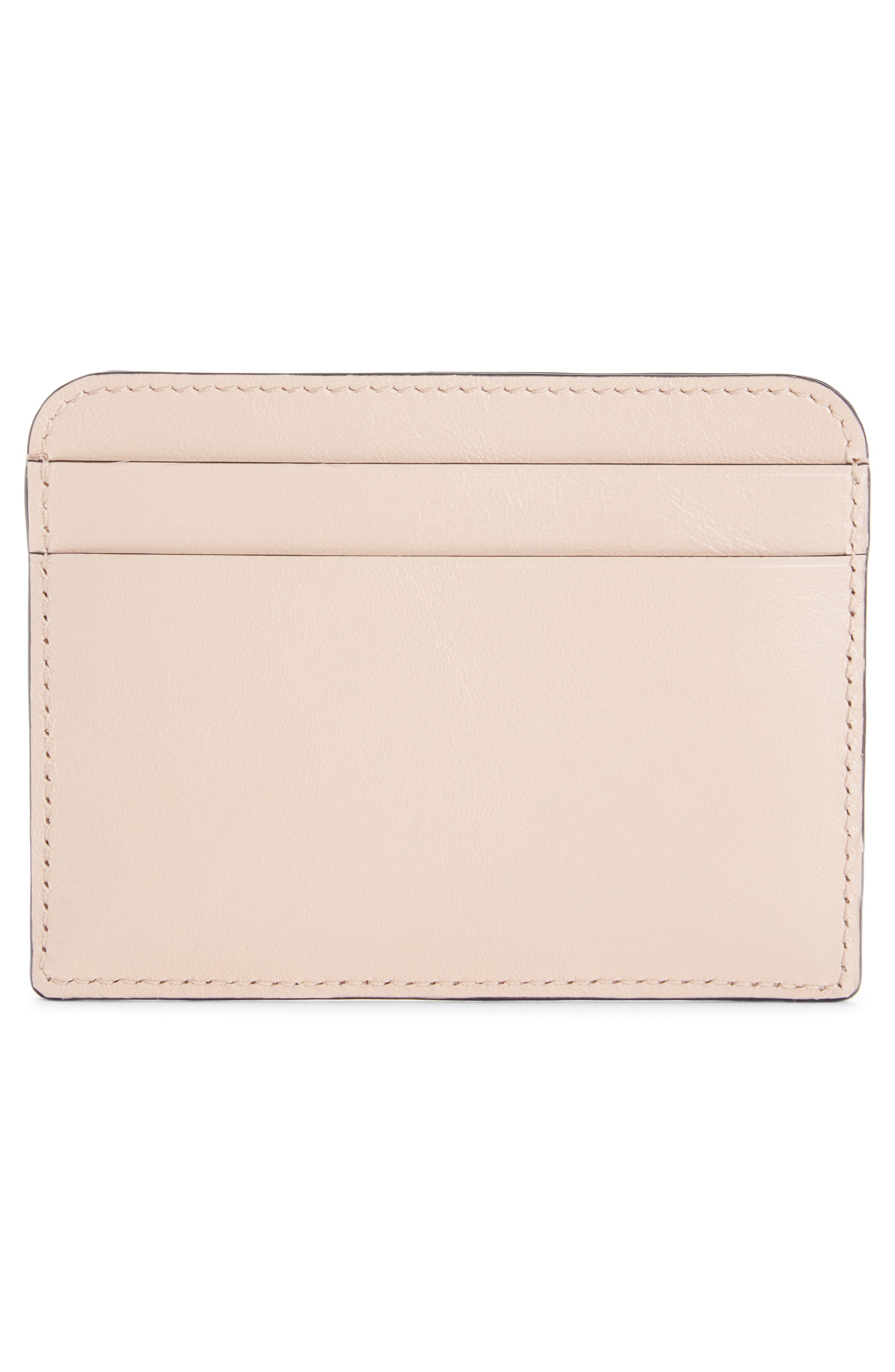 Chloé Iconic Shiny Leather Card Case in 6J5 Cement Pink at Nordstrom - 2