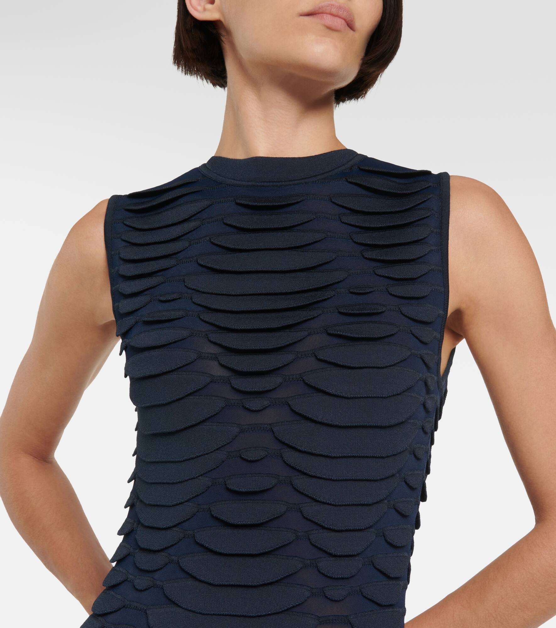 Snake-effect knit minidress - 4
