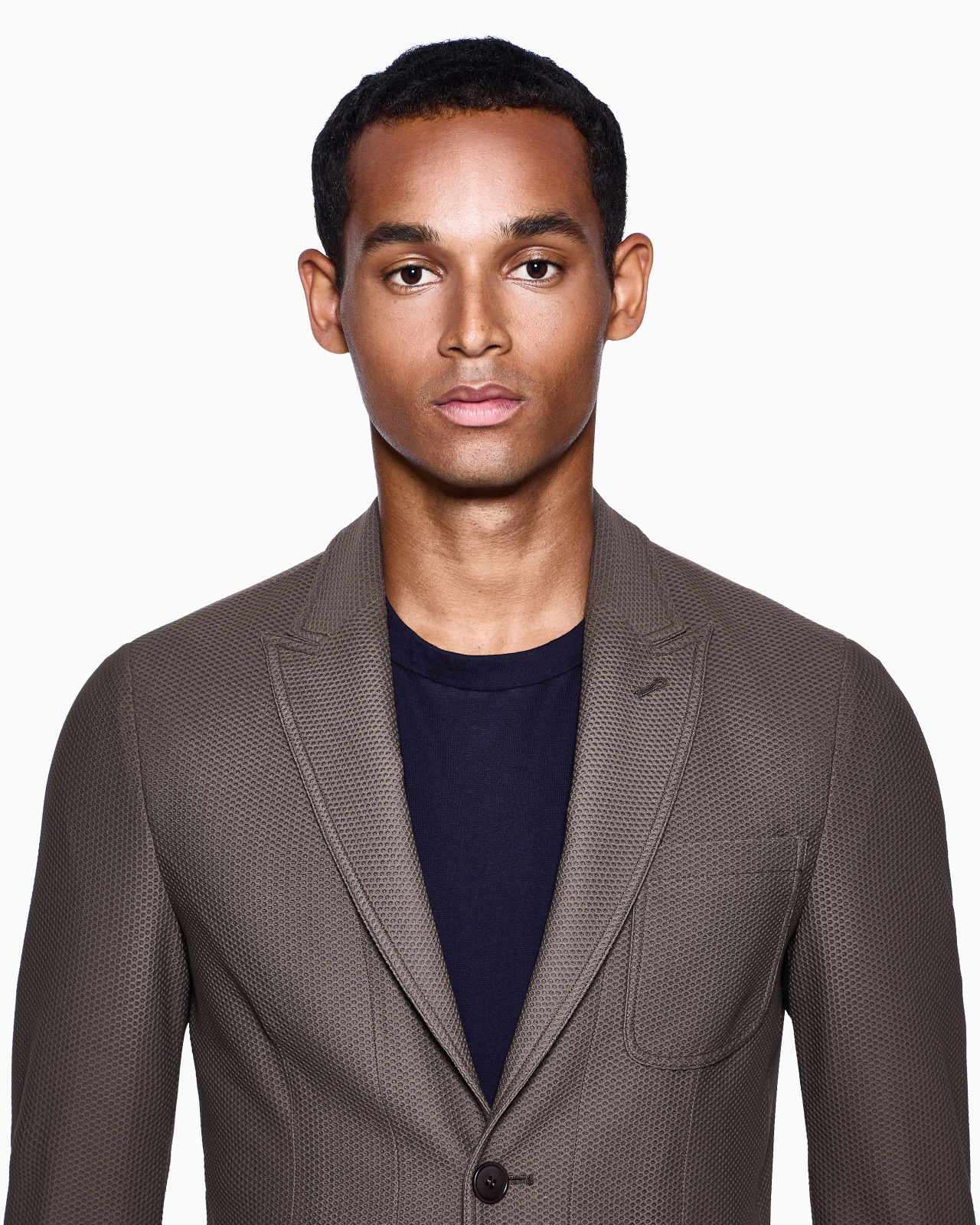 SINGLE-BREASTED JACKET IN TECHNICAL WAFFLE FABRIC - 5