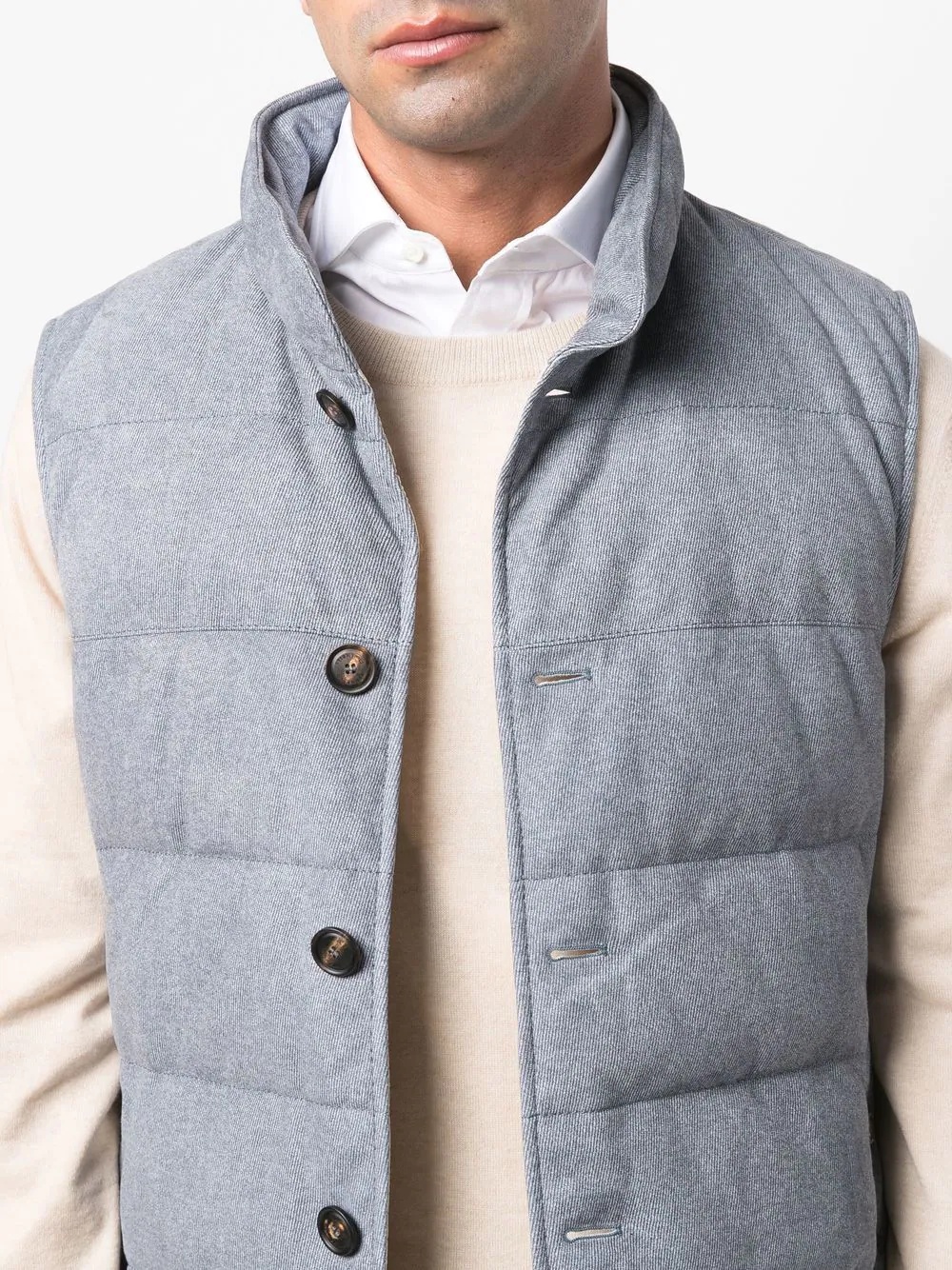 padded button-down gilet - 5