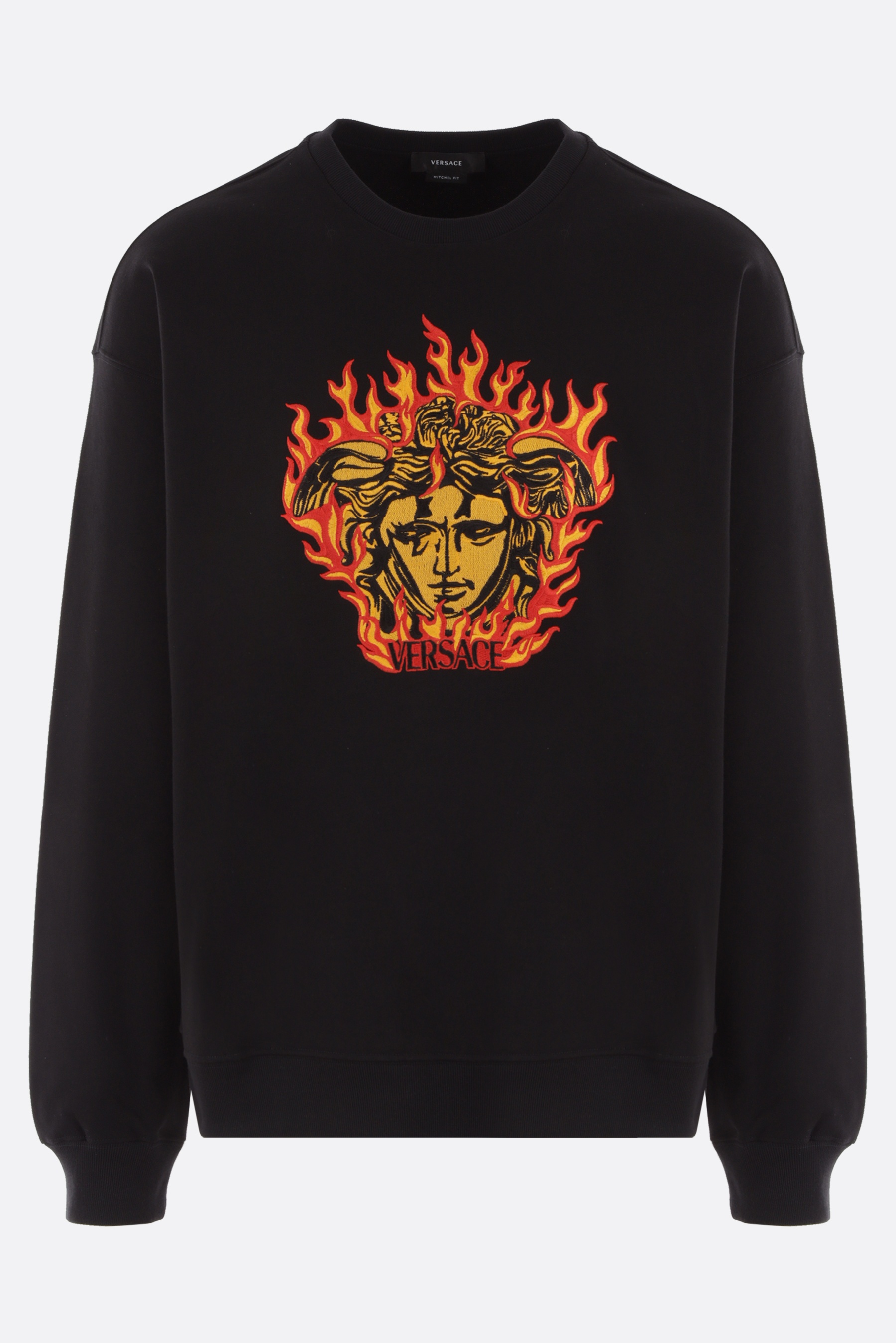 スウェット・トレーナー VERSACE MEDUSA FLAME LOGO EMBROIDERED JERSEY SWEATSHIRT VERSACE MEDUSA FLAME LOGO EMBROIDERED JERSEY SWEATSHIRT