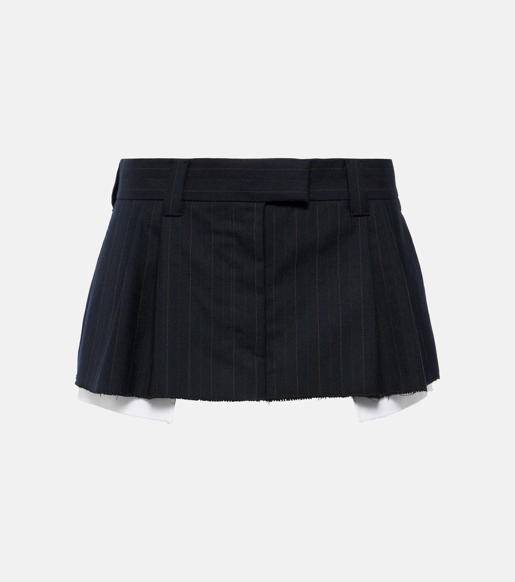 Pinstripe wool miniskirt - 1