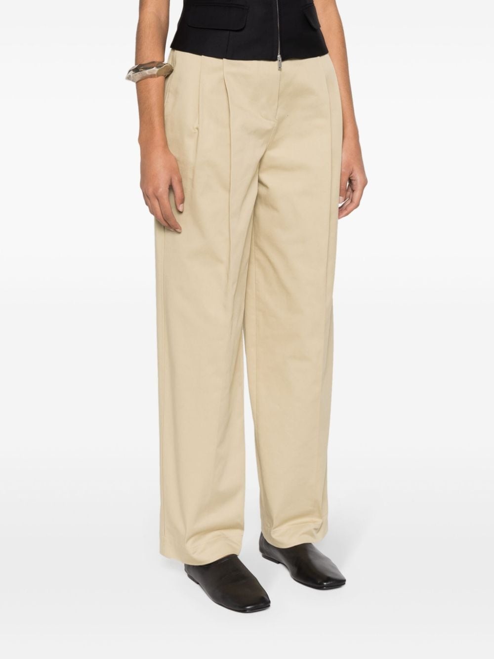 pleated cotton trousers - 3