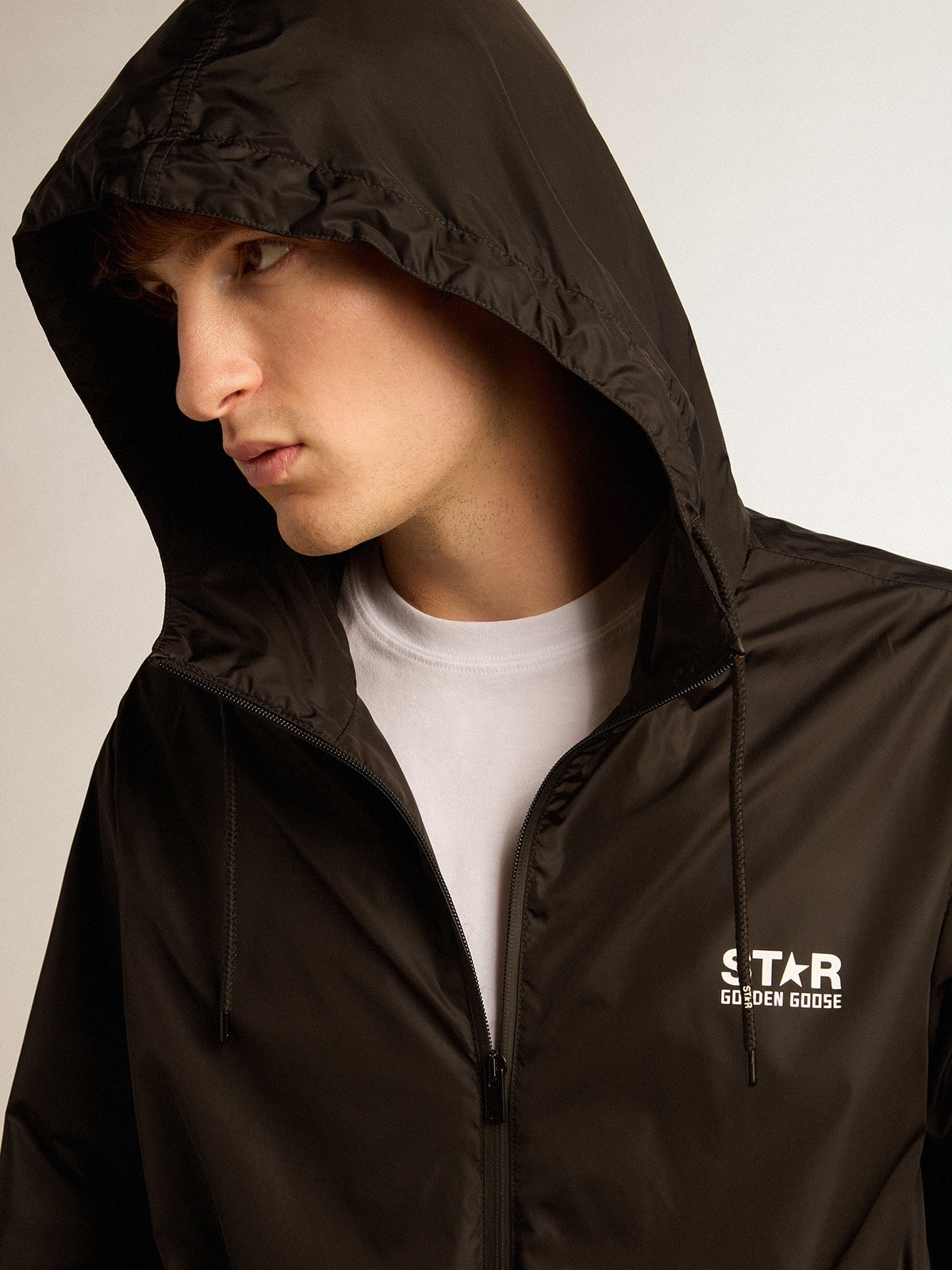 Men's windcheater with contrasting white logo and star - 5