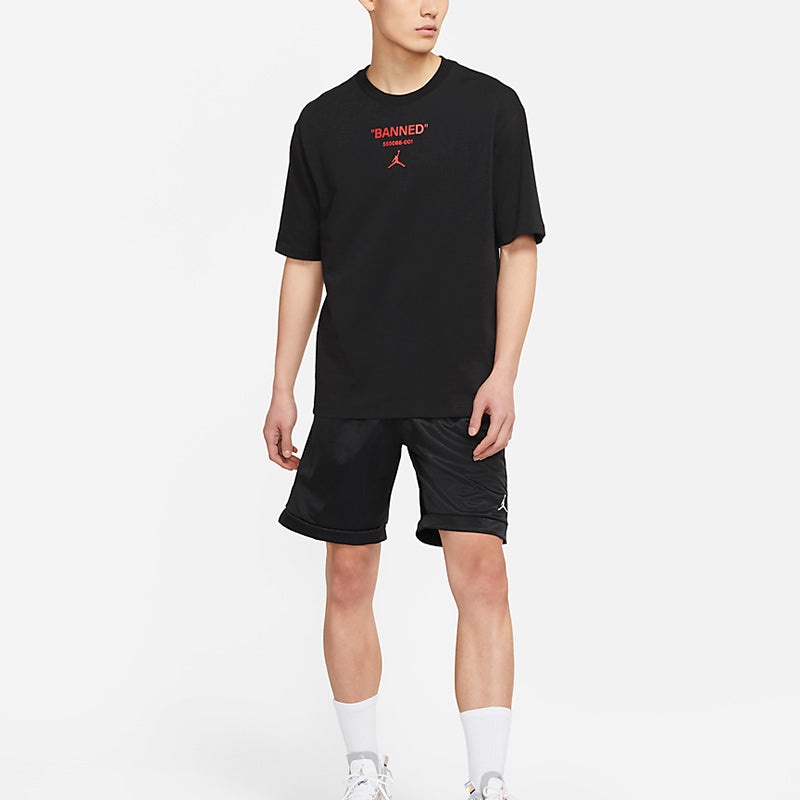 Air Jordan Casual Sports Printing Short Sleeve Black DM3545-010 - 3