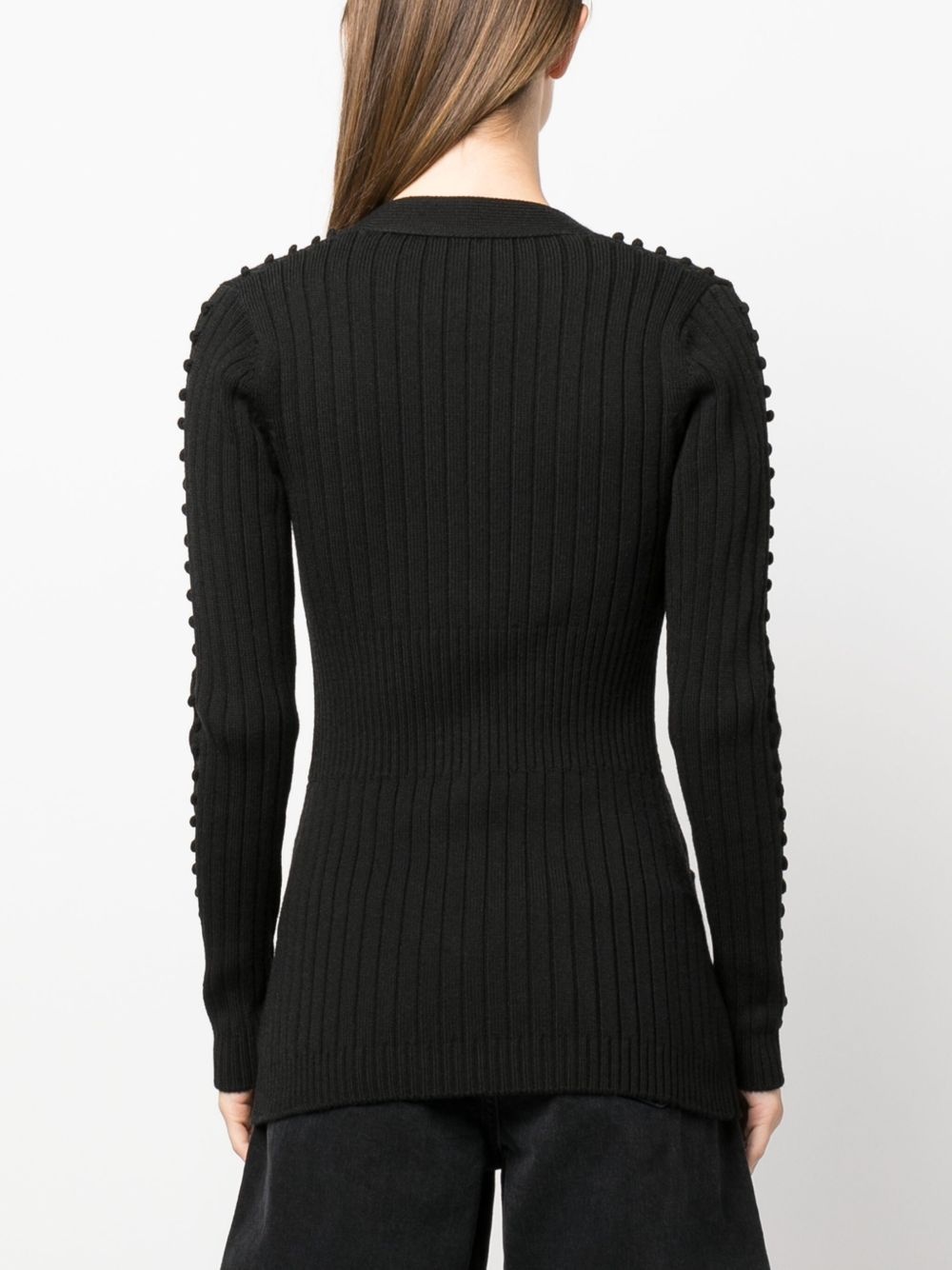 V-neck ribbed cardigan - 4