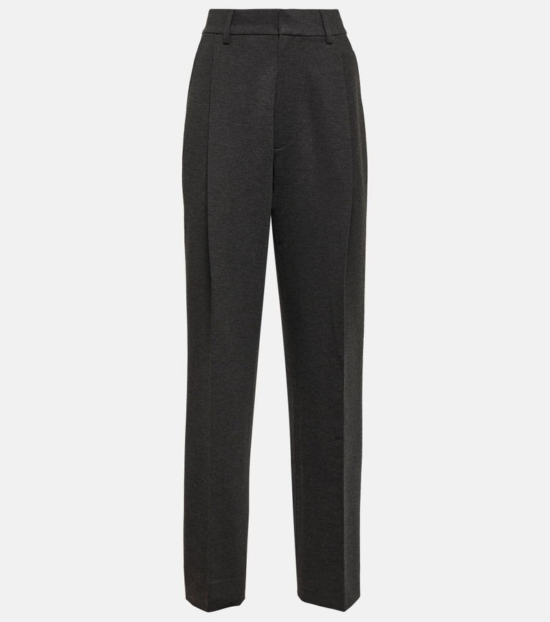 pleated straight-leg trousers - 1