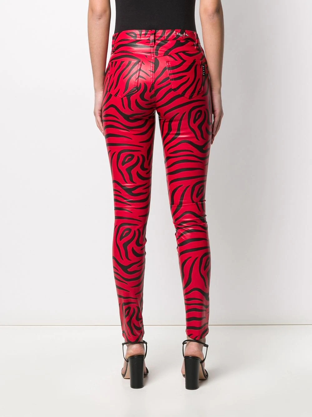 zebra print skinny trousers - 4