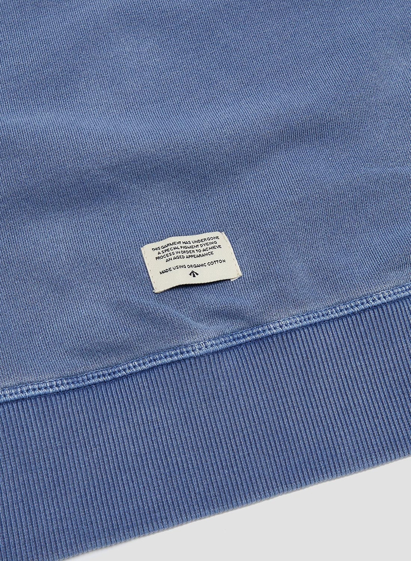 Embroidered Arrow Crew in Denim 6