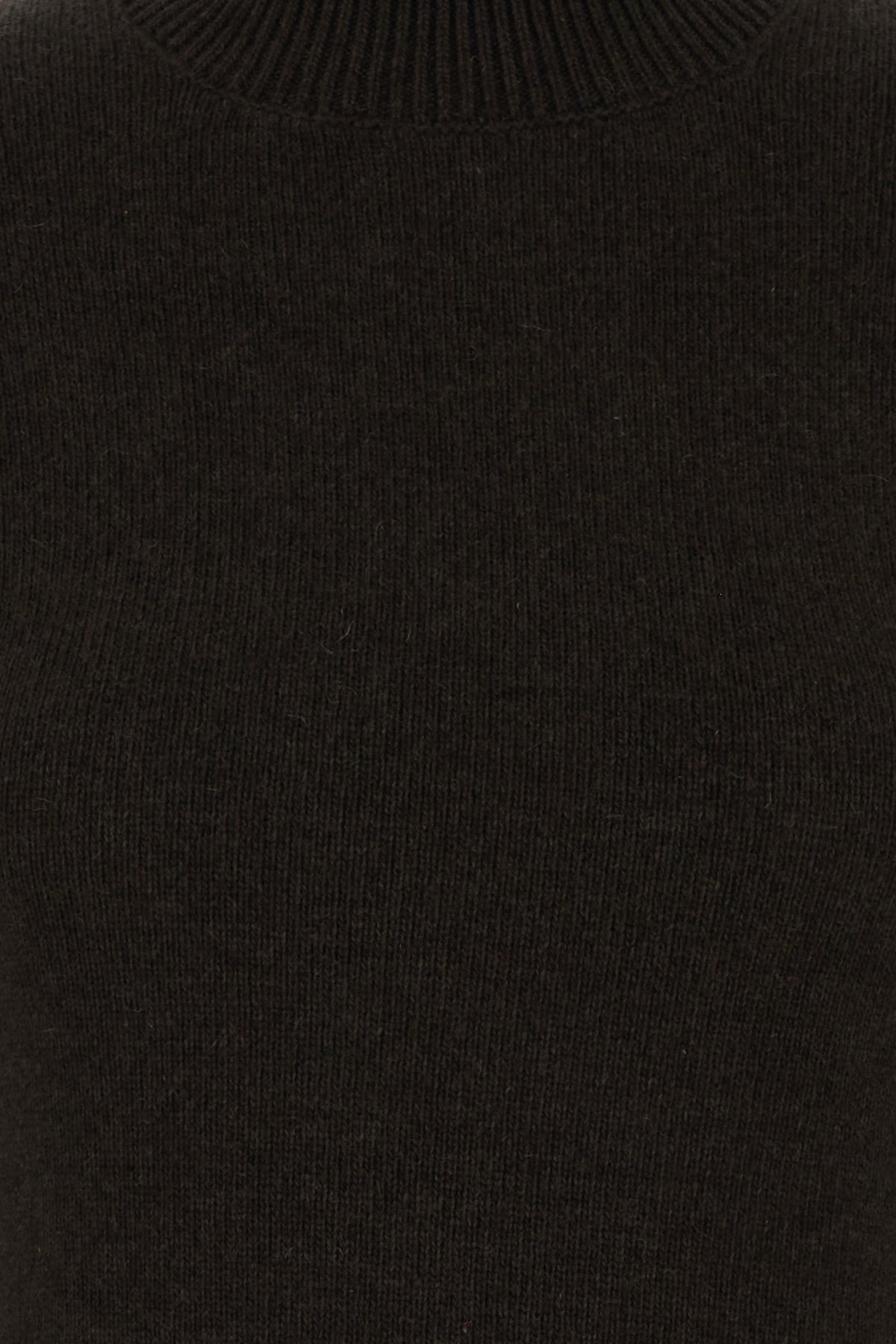 Dark brown wool blend sweater dress - 3