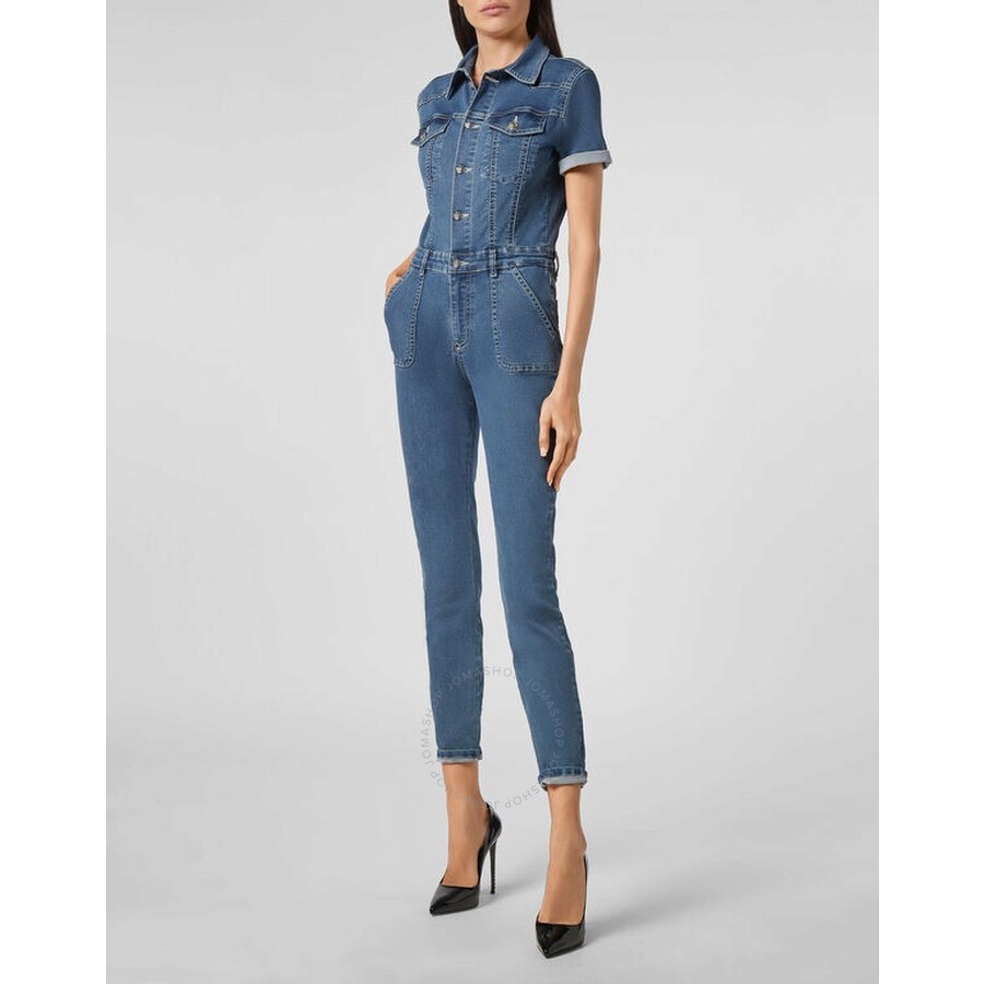 Philipp Plein Short Sleeve Denim Jumpsuit - 3