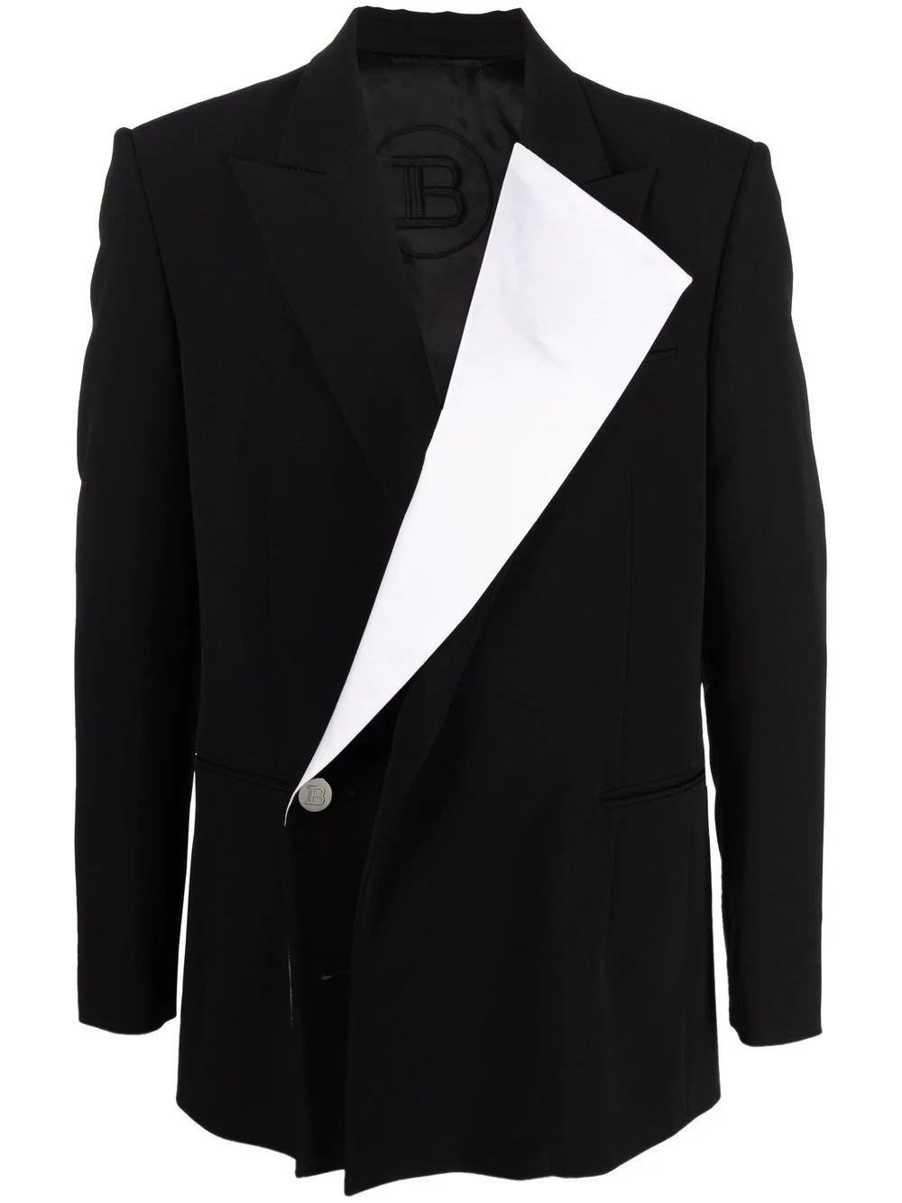 asymmetric double-lapel blazer - 1