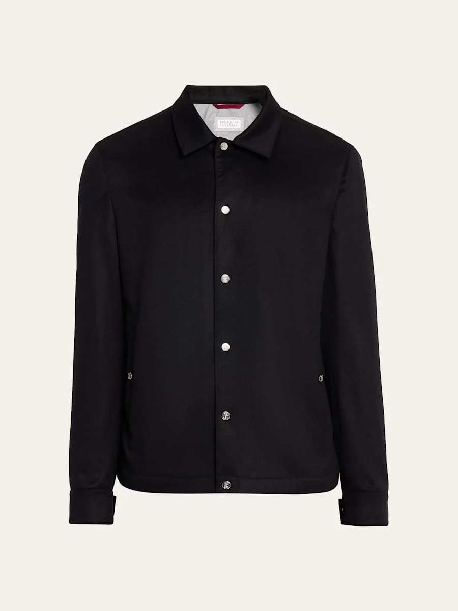 Men's Cashmere Snap-Front Blouson Jacket - 1