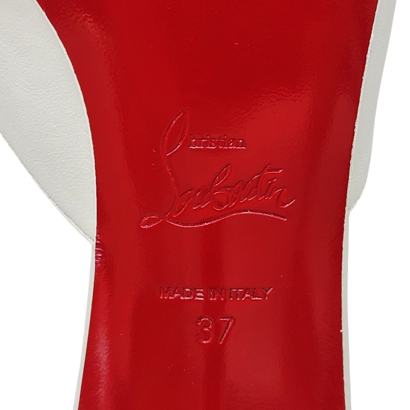 Christian Louboutin Condora 85mm Leather Heeled Sandals Mules White - 8