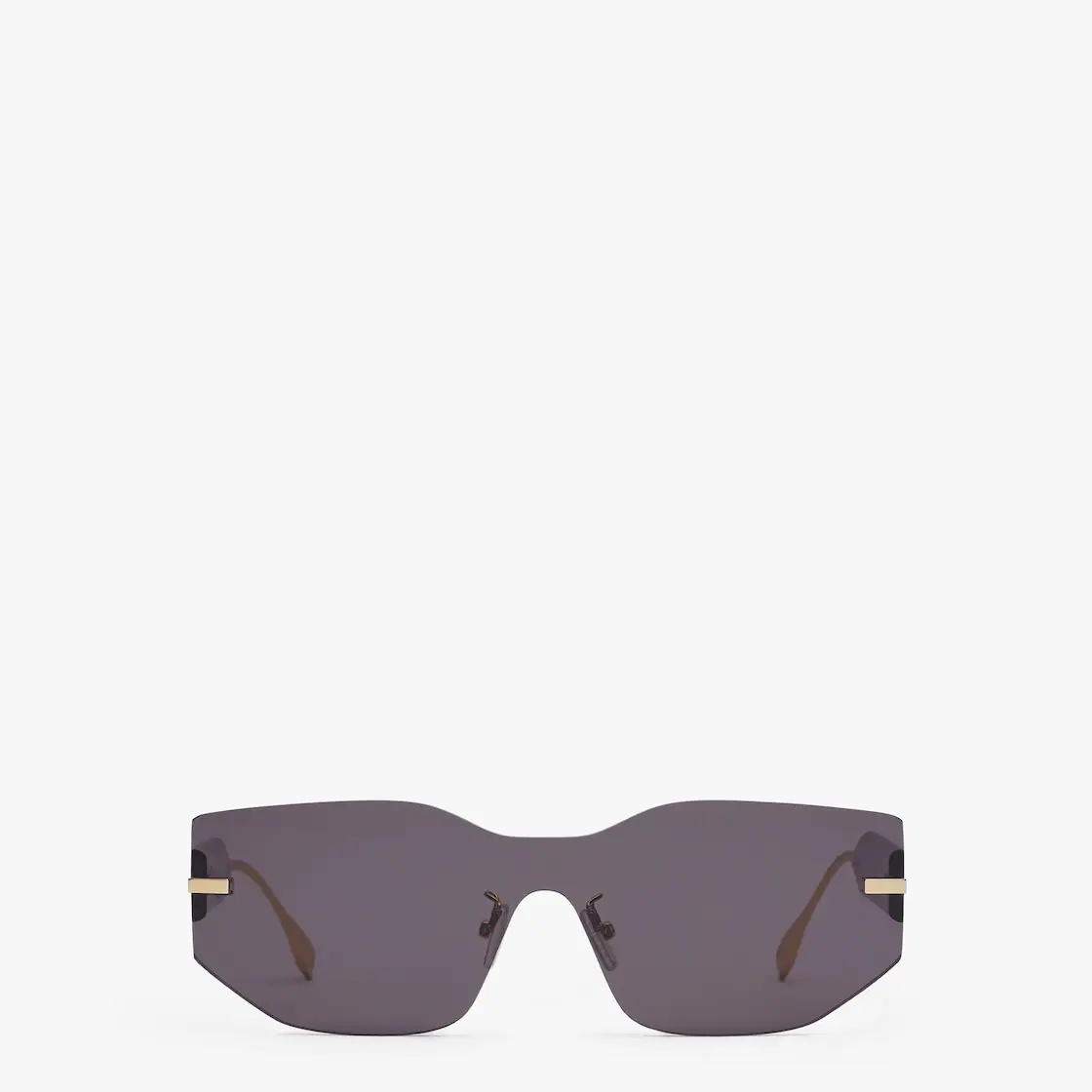 Rectangular Fendigraphy shield sunglasses inspired by the Hobo bag. Temples with in-line gold-colore - 1