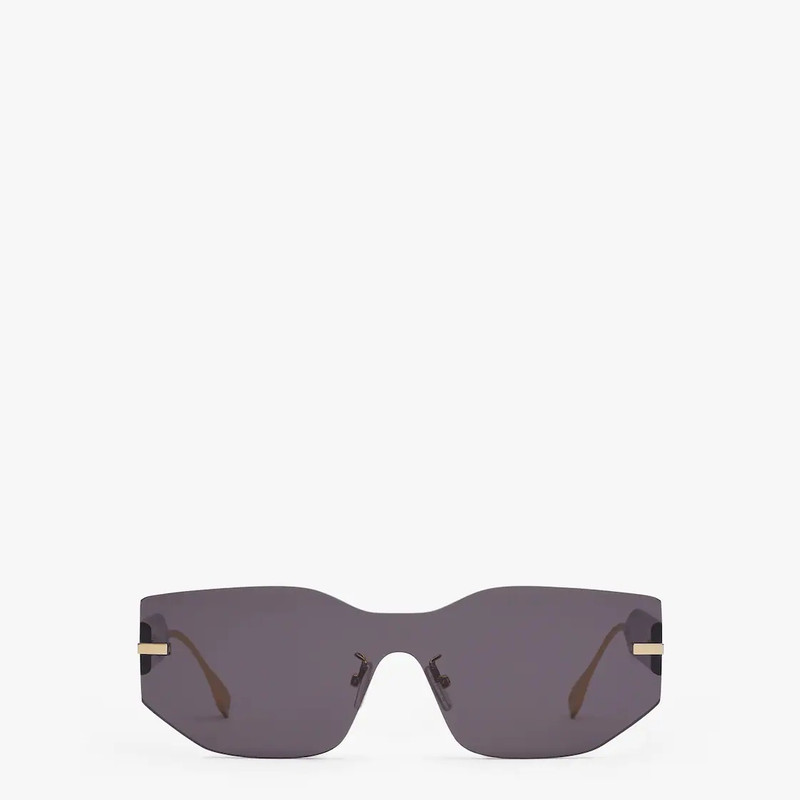 Rectangular Fendigraphy shield sunglasses inspired by the Hobo bag. Temples with in-line gold-colore 1