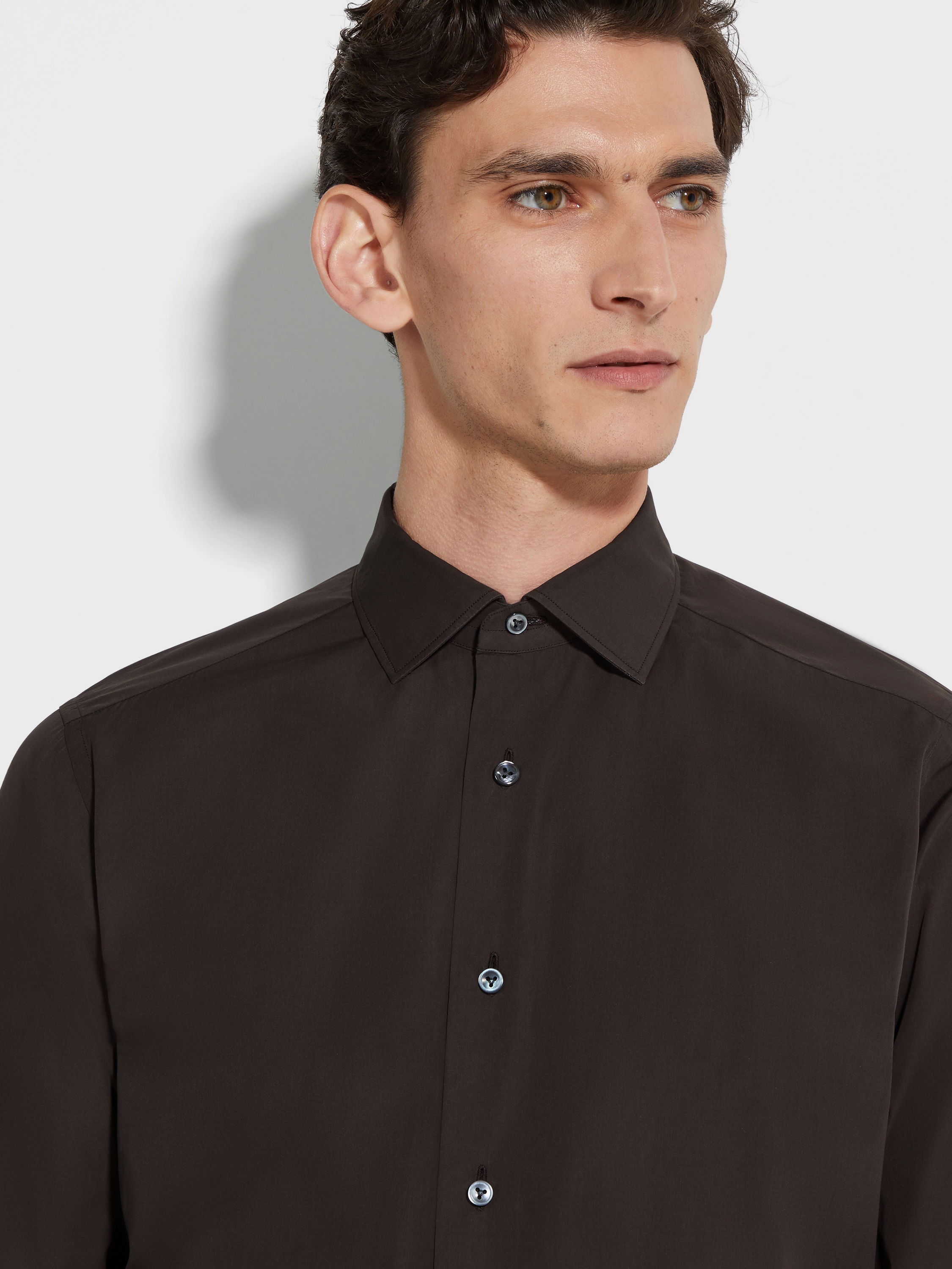 BROWN CENTOVENTIMILA COTTON SHIRT - 2