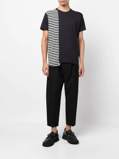 Yohji Yamamoto stripe-print detail T-shirt outlook