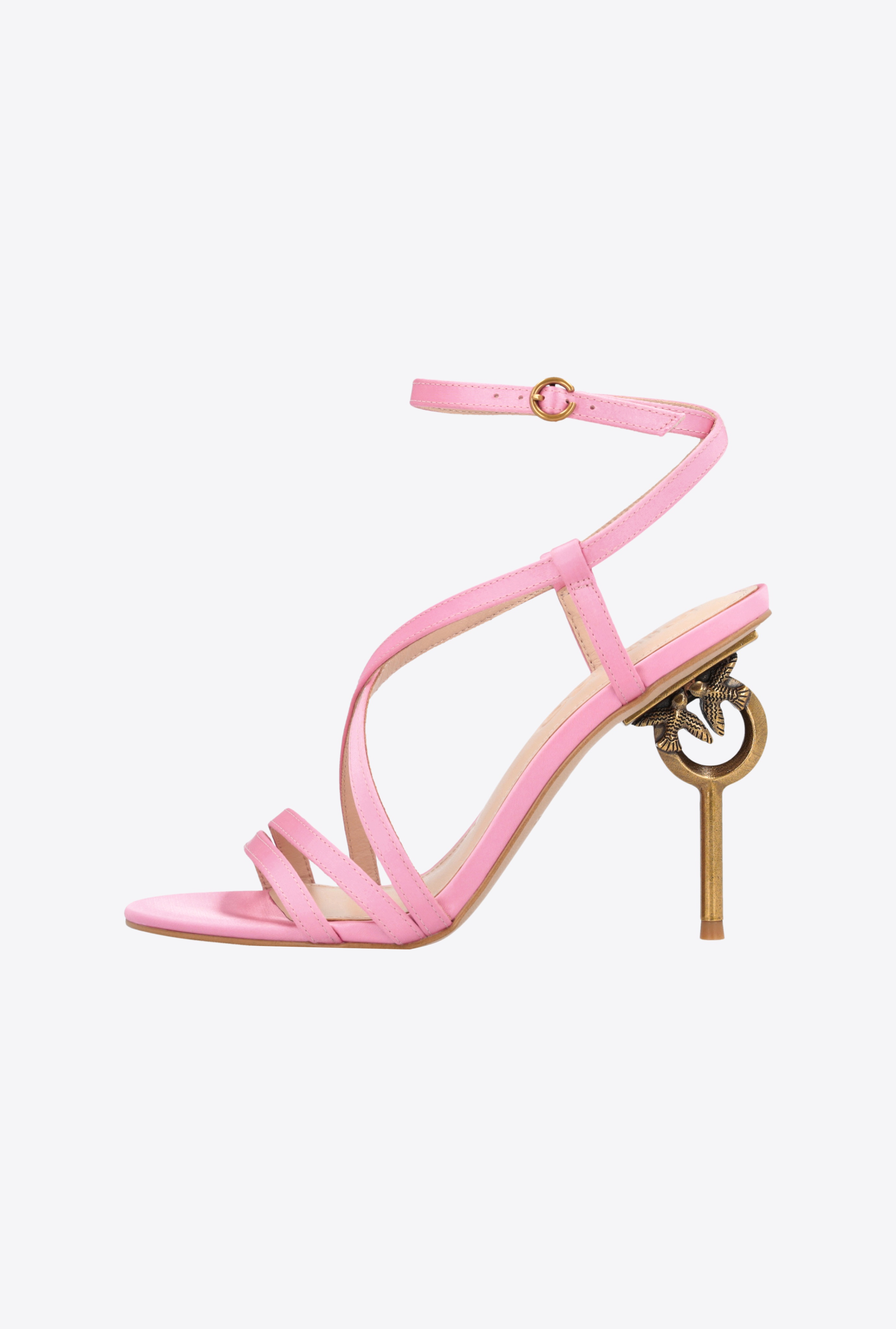 LOVE BIRDS HEELED SATIN SANDALS - 5