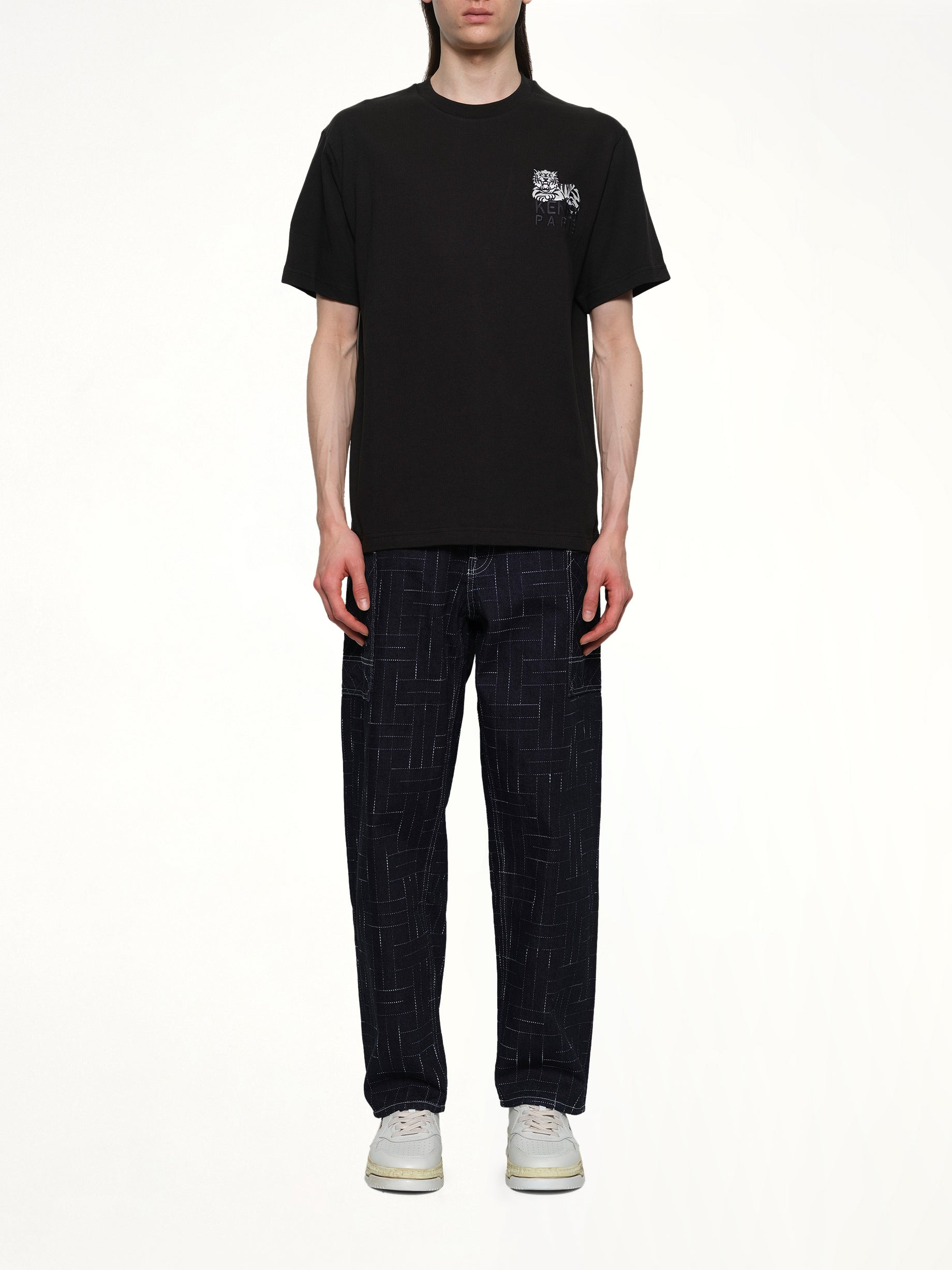 Gots Kenzo Happy Tiger Embroidered Classic T-Shirt in Black - 7