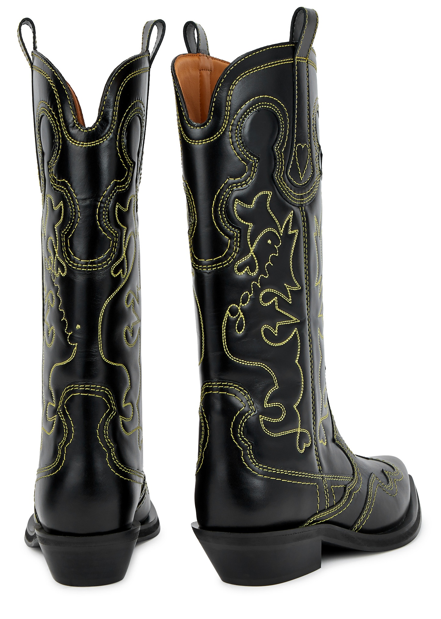 Embroidered leather cowboy boots - 3
