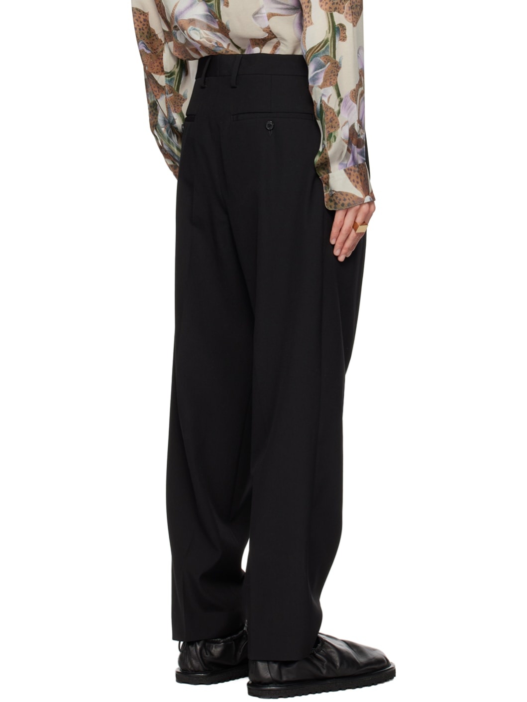 Black Pleated Trousers - 3