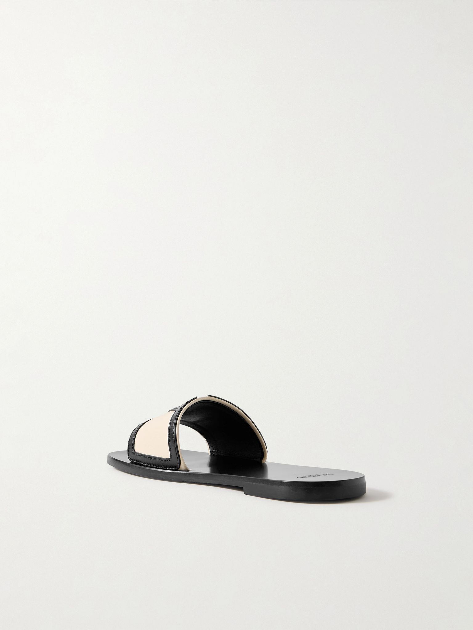 Viva Superstar appliquéd two-tone leather slides Cream - 3