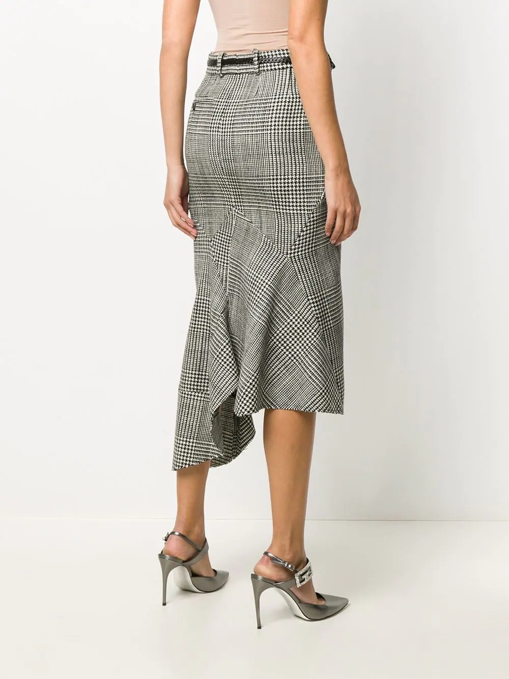 patchwork asymmetrical midi skirt - 4