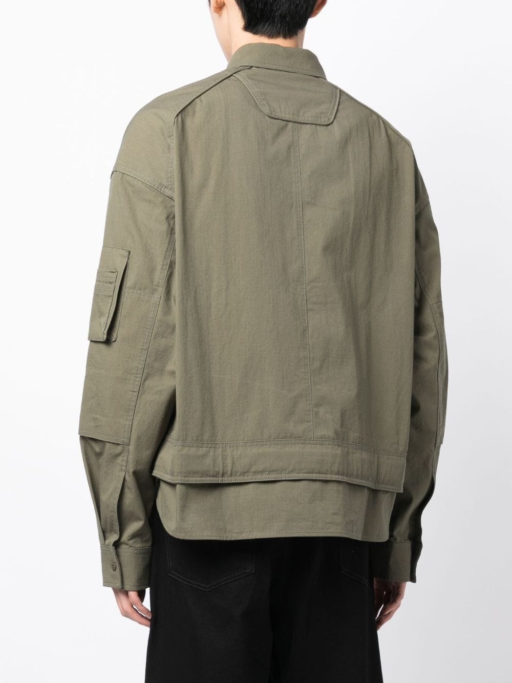 tilted zip-pockets shirt jacket - 4