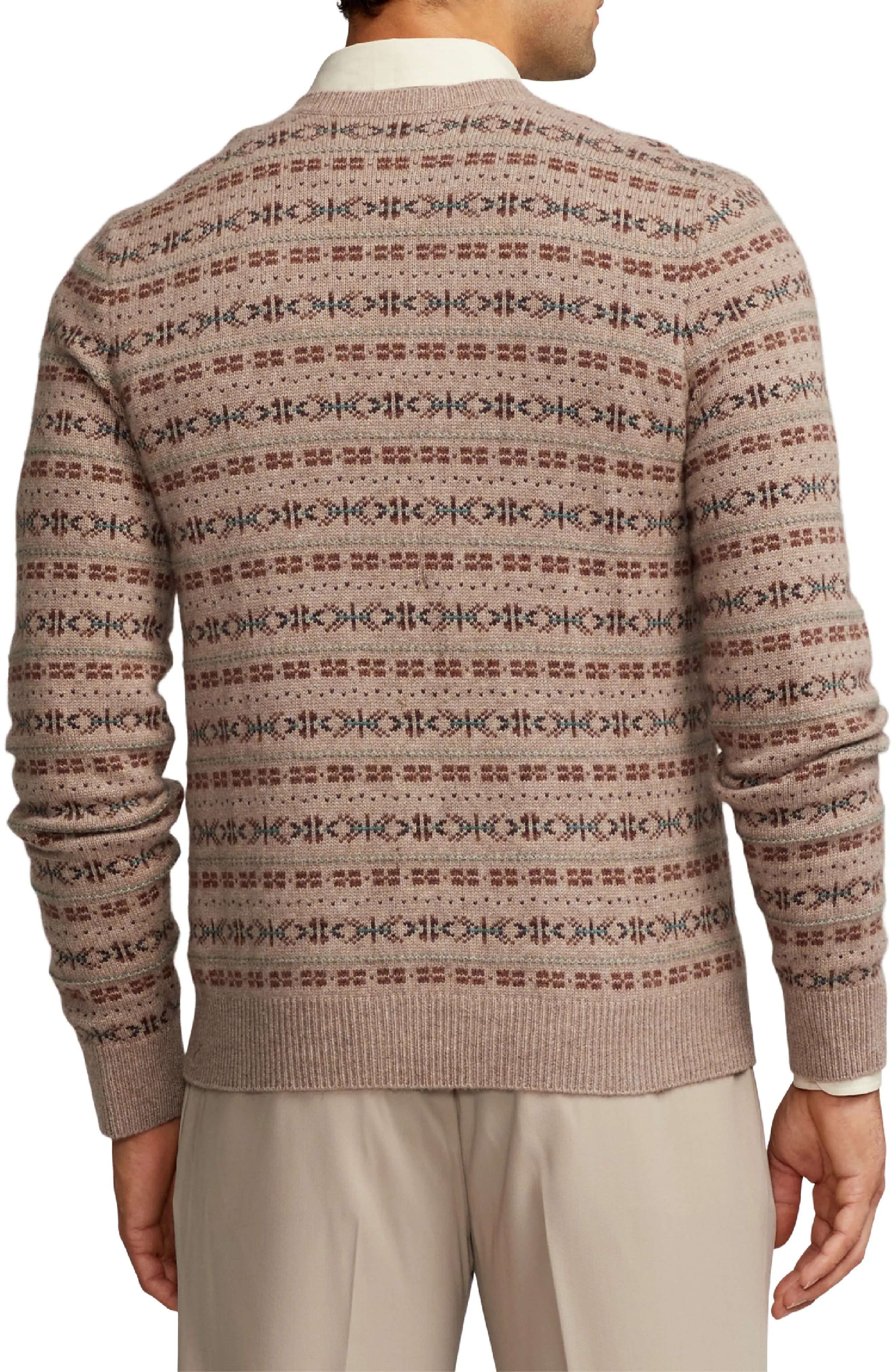 Fair Isle Cashmere V-Neck Sweater - 2