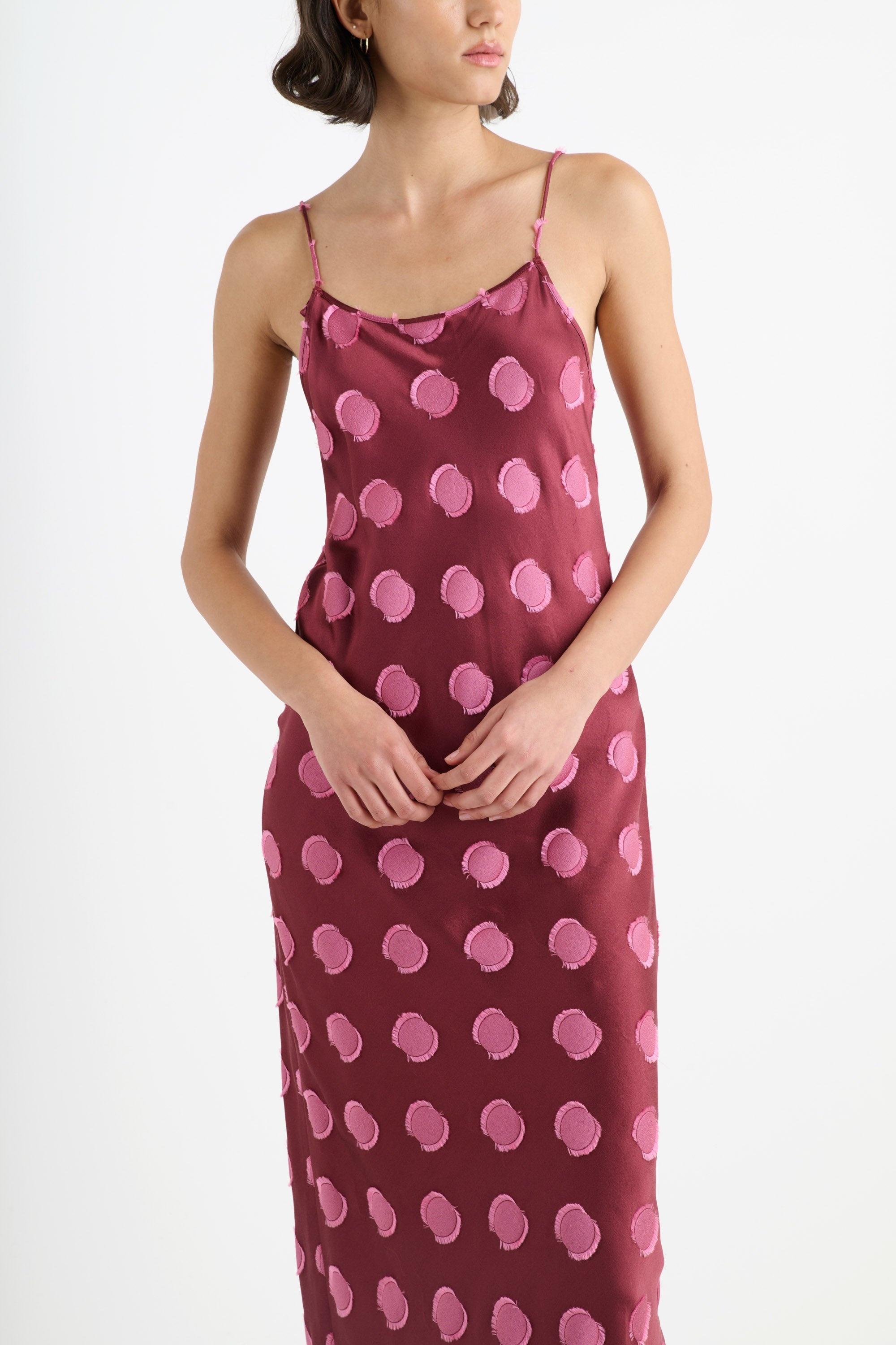 SILK POLKA DOT SLIP DRESS - 3