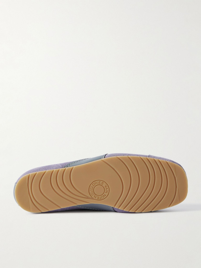 Dries Van Noten Leather-Trimmed Suede Sneakers Purple outlook