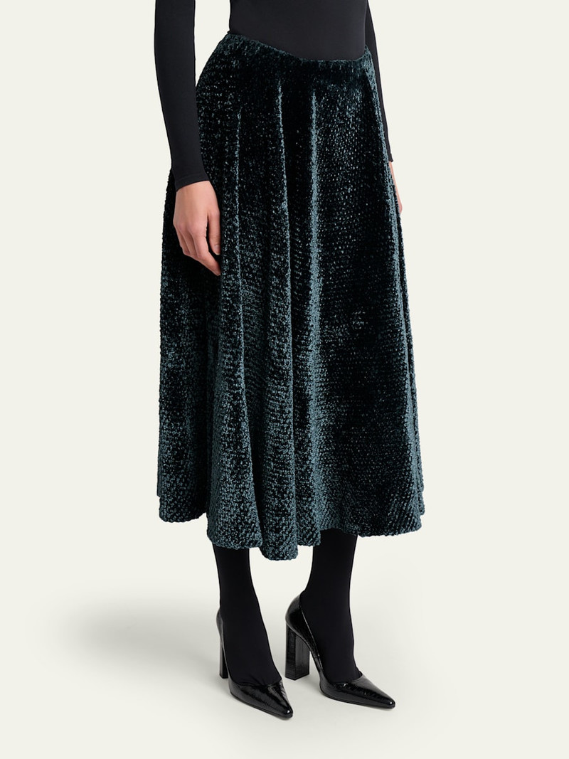 Velvet A-Line Midi Skirt 4