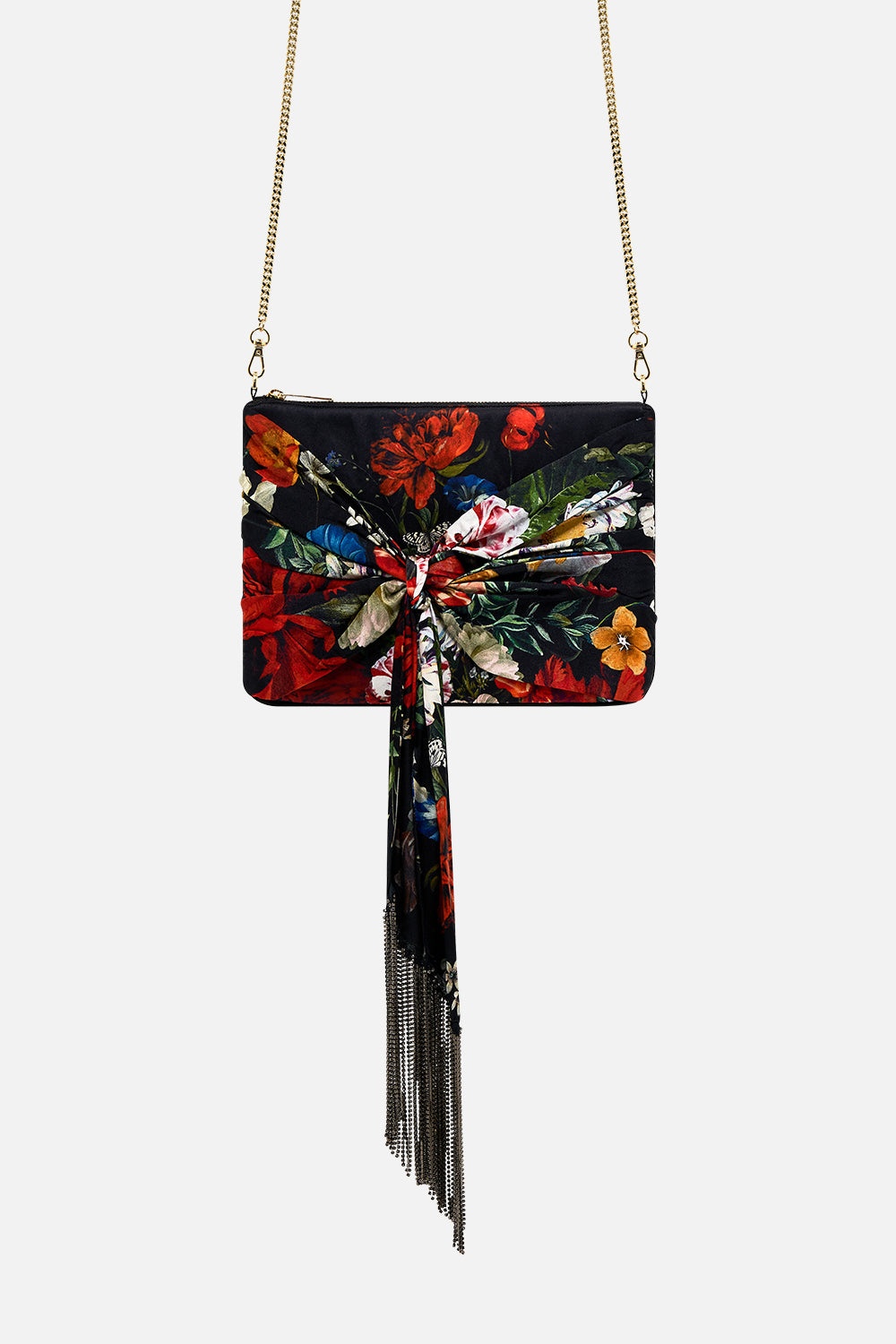 FRINGE TIE SCARF CLUTCH - 1