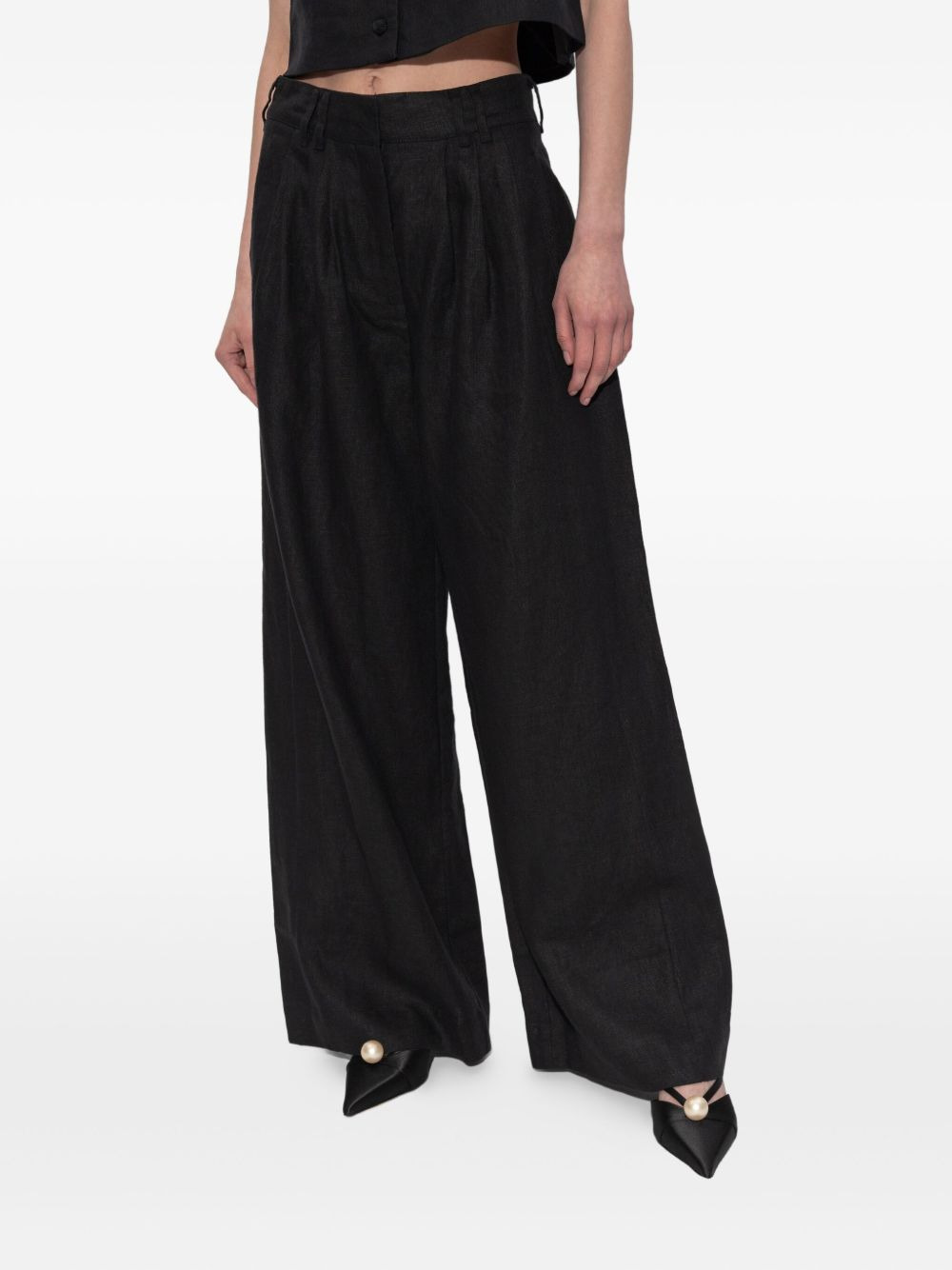 pleated palazzo pants - 3