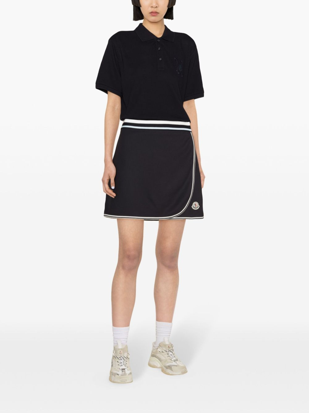 logo-patch wrap tennis skirt - 2