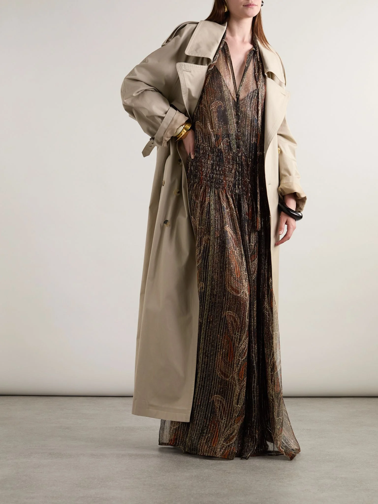chinese dress ladies Dove Grace Pussy-Bow Maxi Dress | Vegan Silk main image 1