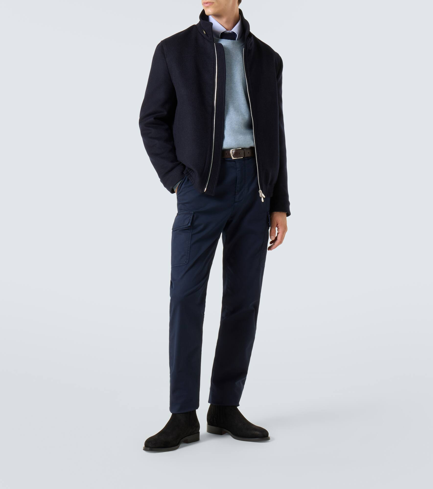 Cotton-blend slim pants - 2