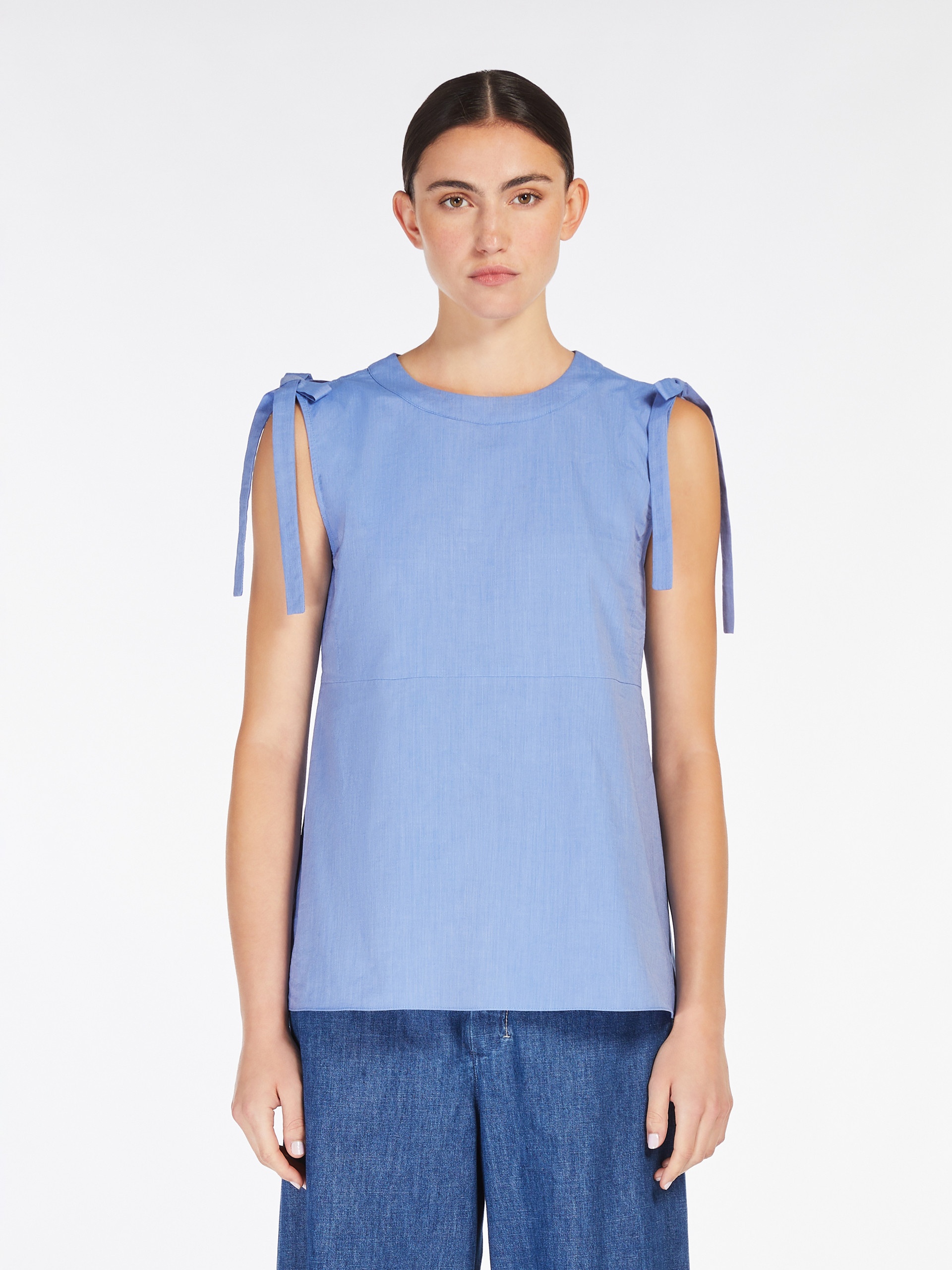 ELEONORA Flared cotton canvas top - 3