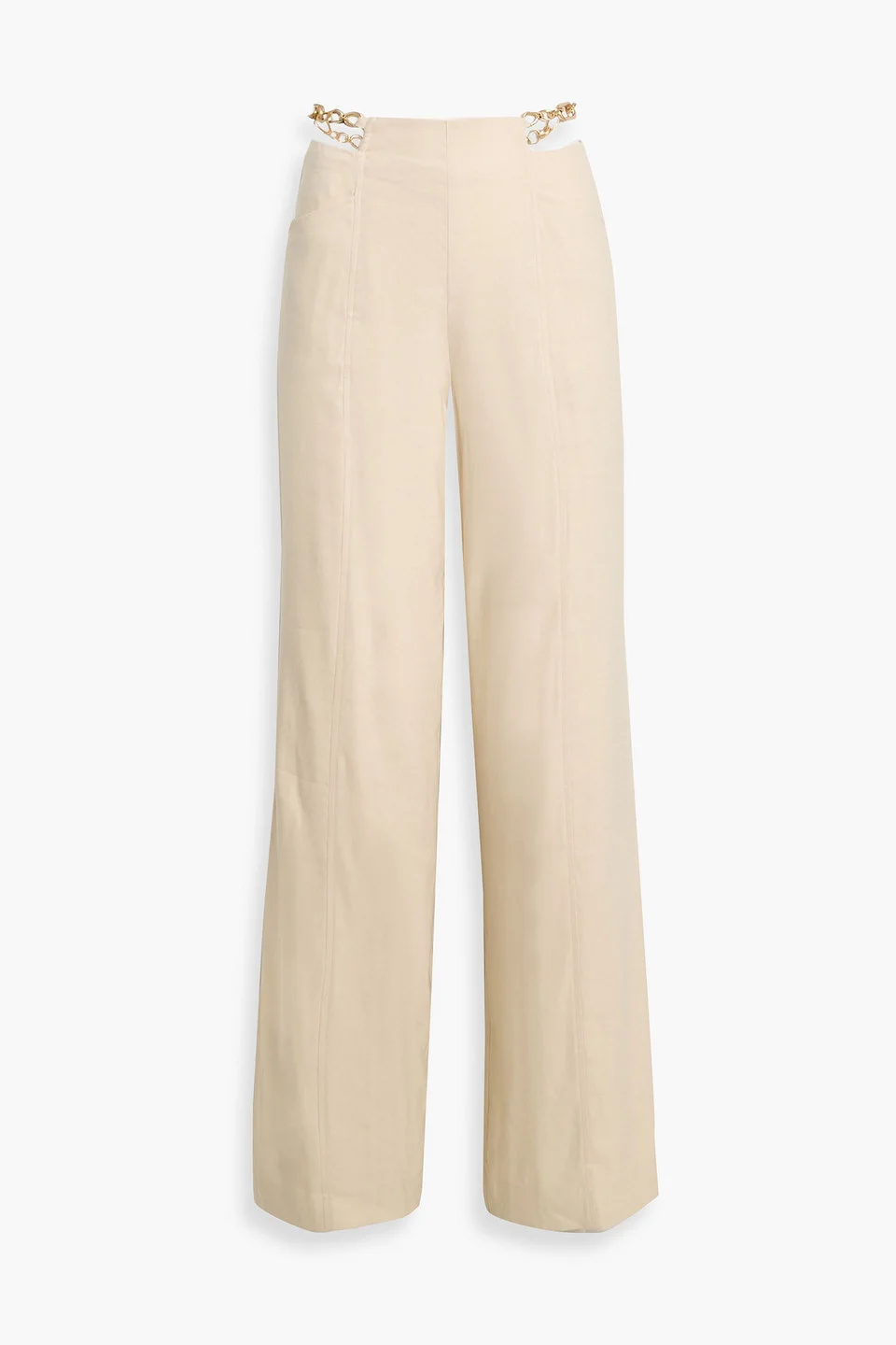 Sosana chain-embellished linen-blend wide-leg pants - 1