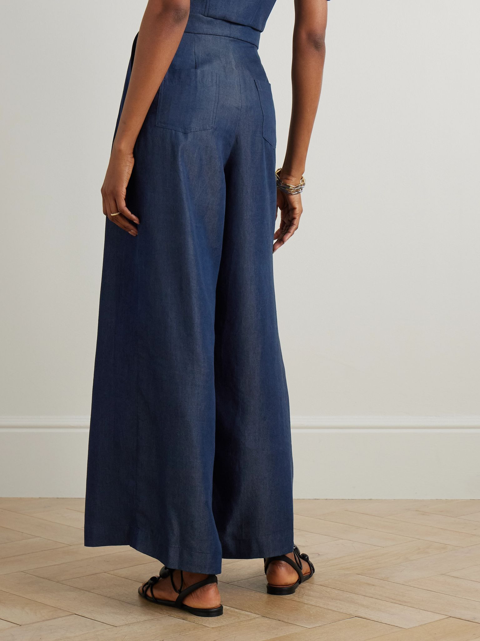Plenitud pleated TENCEL™ wide-leg pants Dark denim - 3