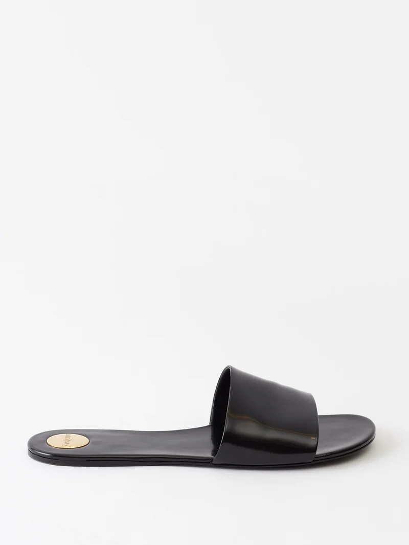 【送料&関税込】Saint Laurent Carlyle Slippers Saint Laurent Men's Carlyle Slide Sandals in Satin Crepe
