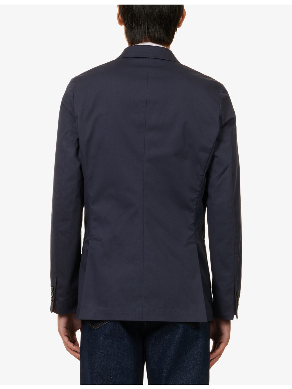 Notch-Lapels Regular-Fit Stretch-Cotton Blazer - 4