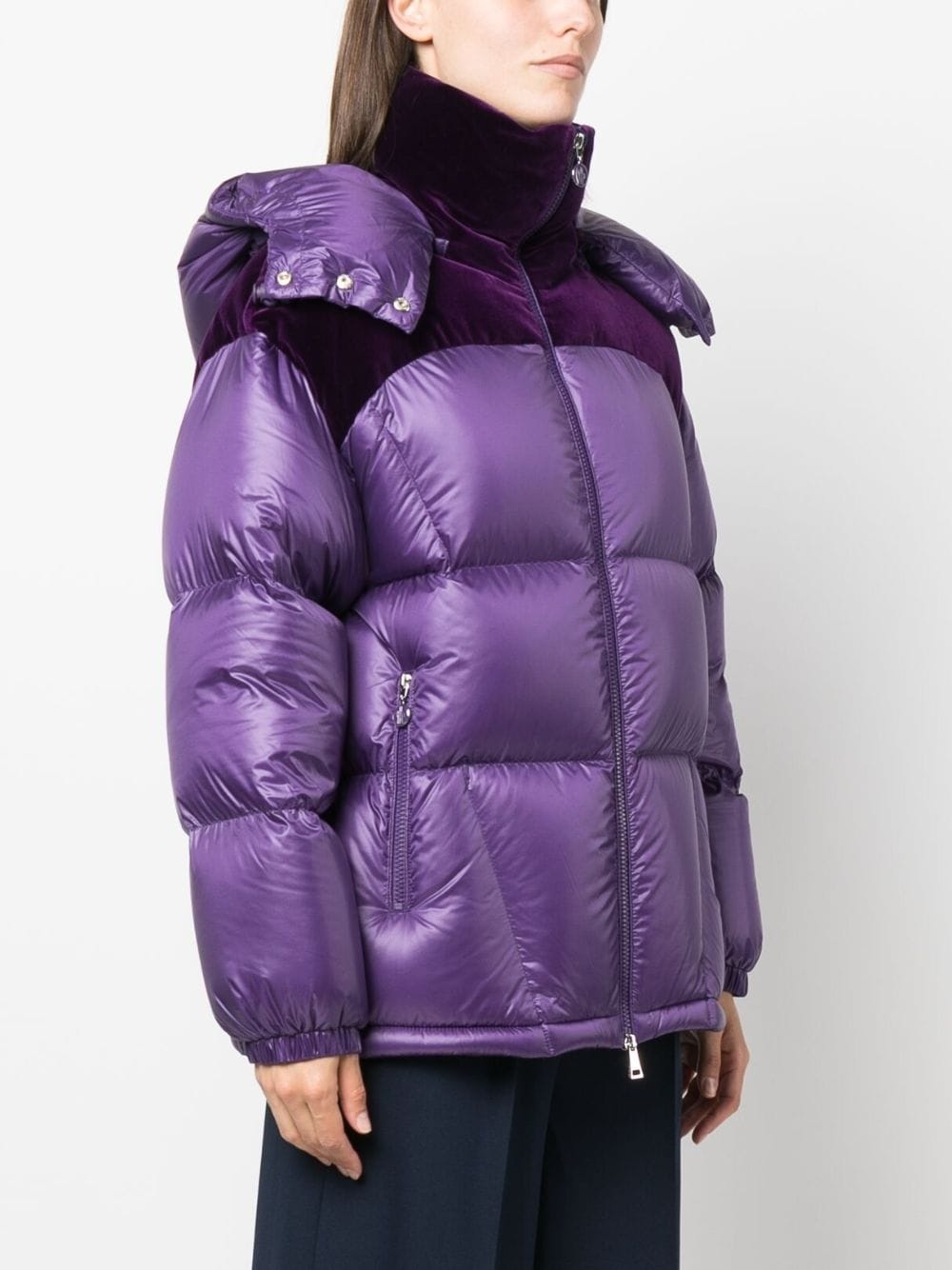 Meandre velvet-panelled padded jacket - 3
