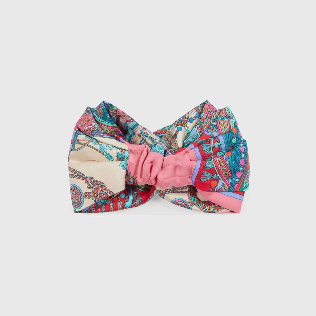 Tassel and chain print silk headband - 3