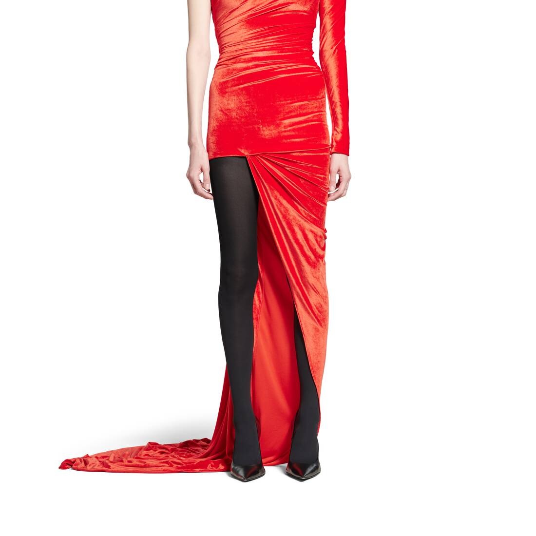 BALENCIAGA Women's Asymmetric Dress in Red | REVERSIBLE