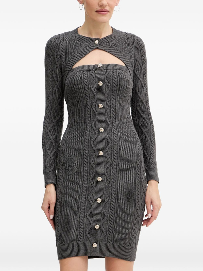 cable knit button mini dress 1