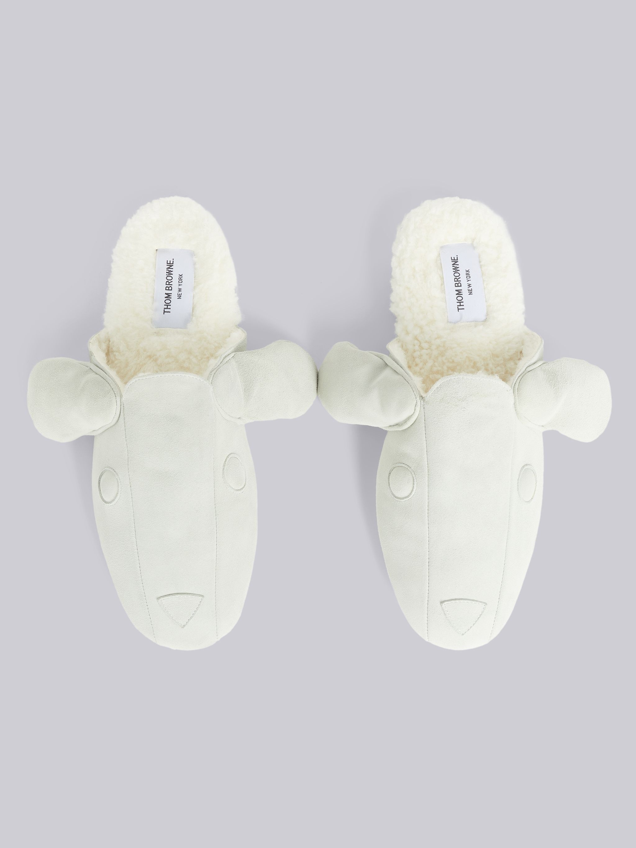 White Shearling and Suede Hector Slipper - 4