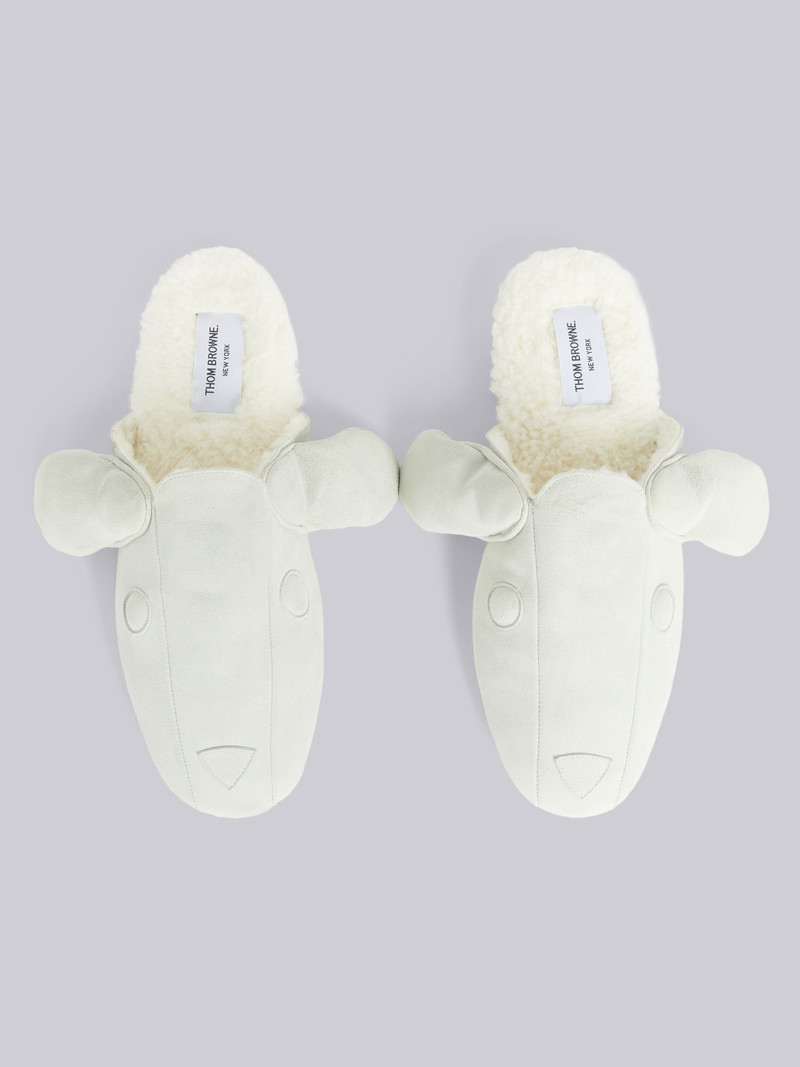 White Shearling and Suede Hector Slipper 4