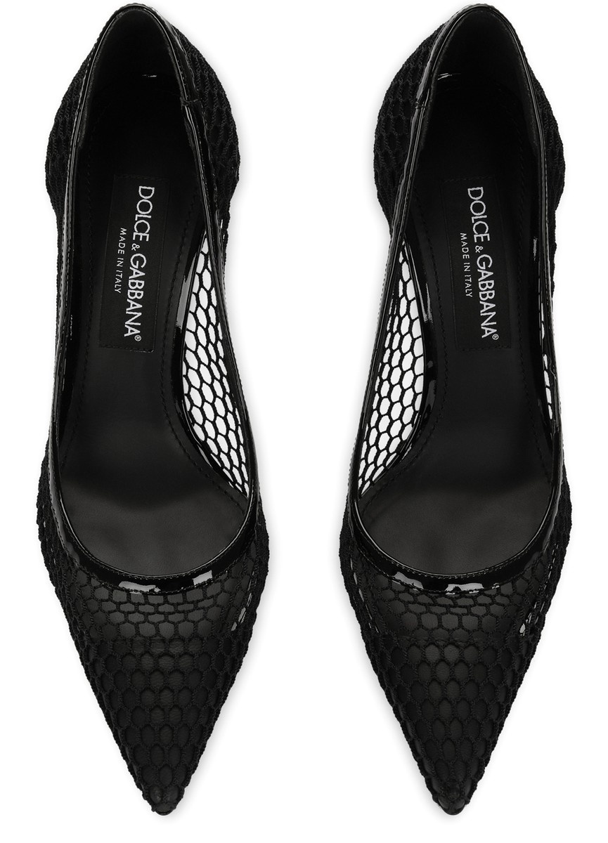 Mesh and patent leather pumps - 4